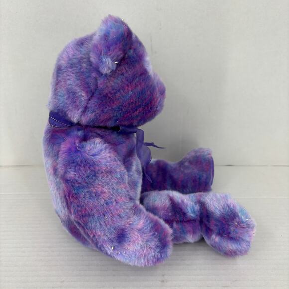 Ty Beanie Buddies Clubby IV Bear Purple Blue Tie Dye 2001 Vintage 14 Inch - Picture 5 of 12
